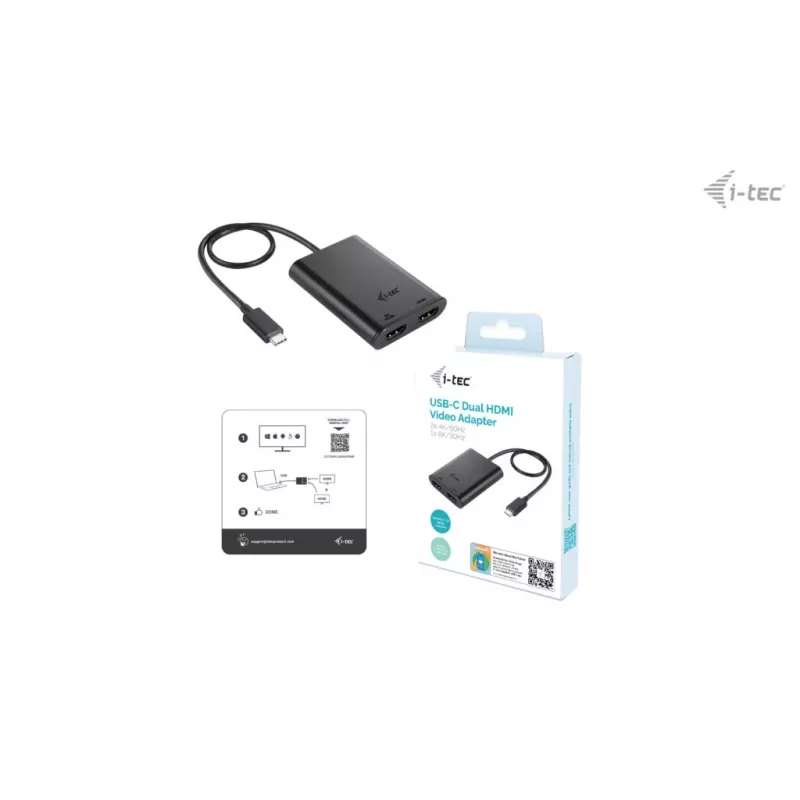 i-tec USB-C Dual 4K/60Hz (Single 8K/30Hz) HDMI video adaptér