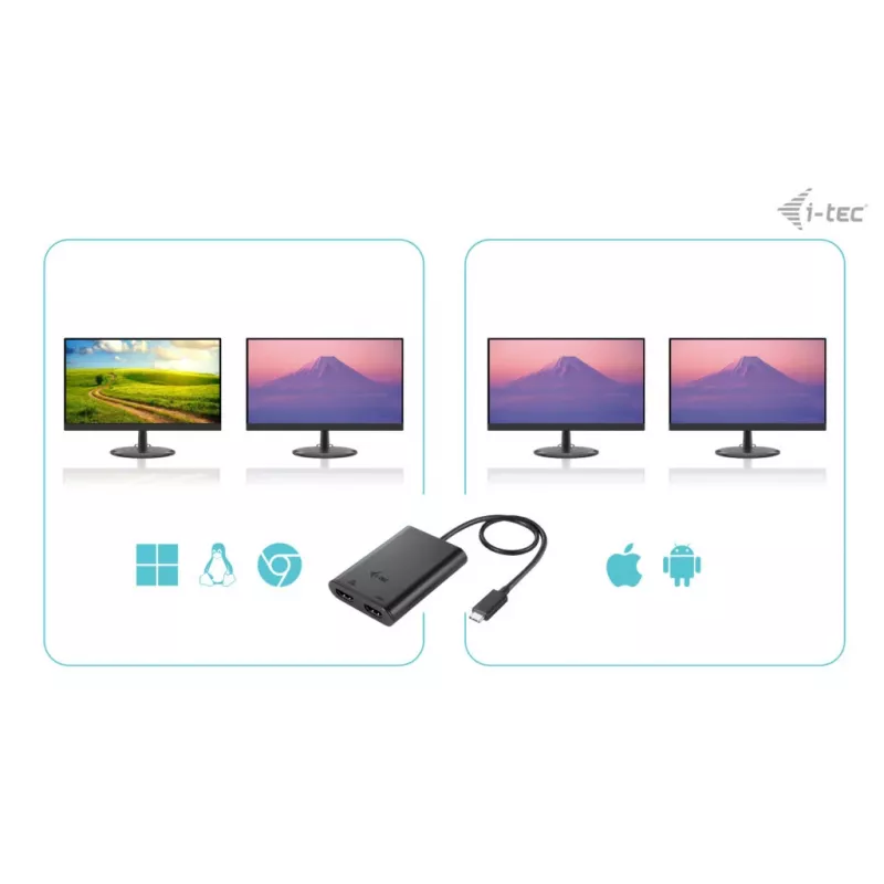 i-tec USB-C Dual 4K/60Hz (Single 8K/30Hz) HDMI video adaptér