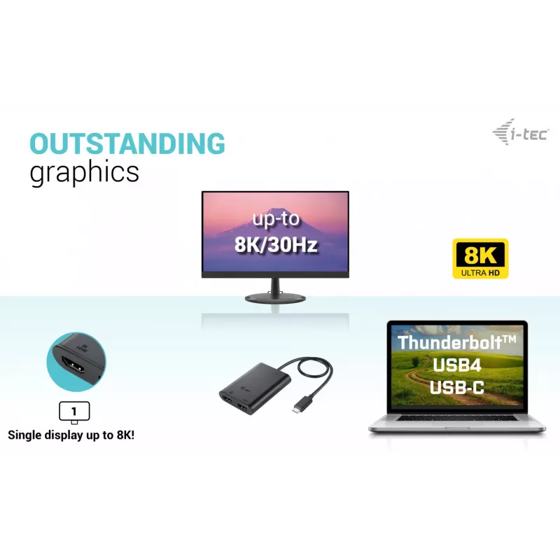 i-tec USB-C Dual 4K/60Hz (Single 8K/30Hz) HDMI video adaptér