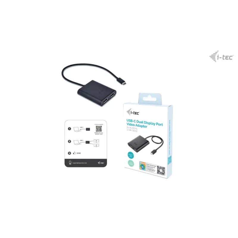 i-tec USB-C Dual 4K DisplayPort video adaptér