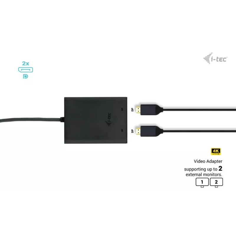 i-tec USB-C Dual 4K DisplayPort video adaptér