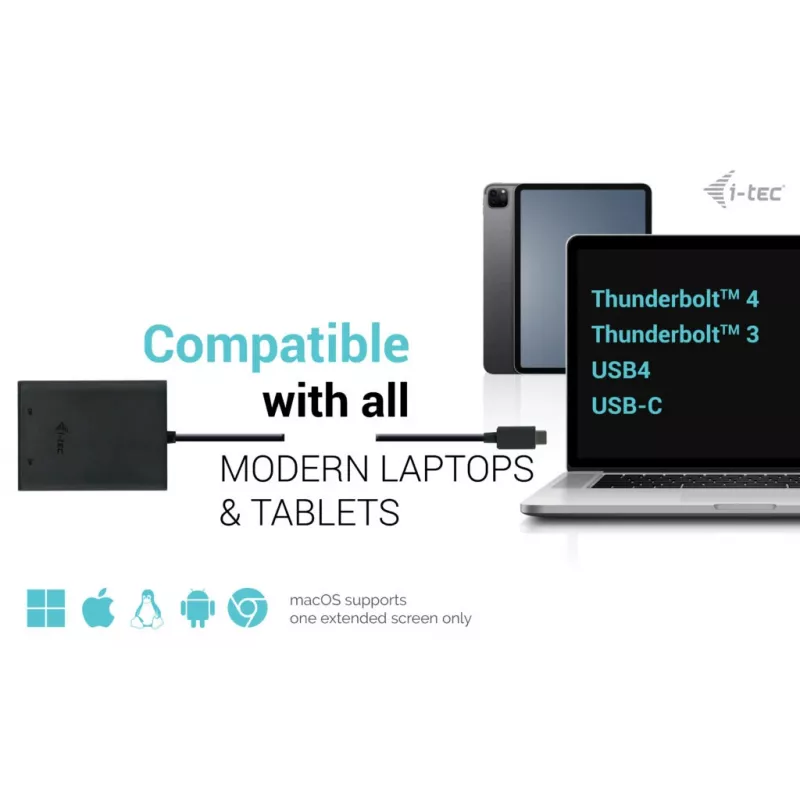 i-tec USB-C Dual 4K DisplayPort video adaptér