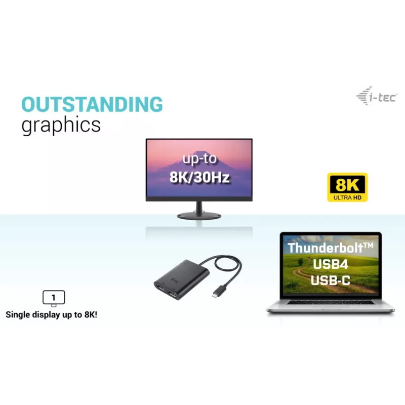 i-tec USB-C Dual 4K DisplayPort video adaptér