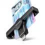Axagon CRE-SMPC USB-C čítačka smart kariet a občianskych preukazov PocketReader čítačka smart kariet interiérová USB Type-C čierna