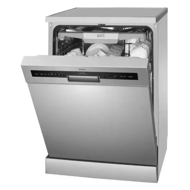 Voľne stojaca umývačka riadu AMICA DFM64C7EOQIH, 14 súprav riadu, inox, 47 dB, energetická trieda C