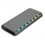 GEMBIRD EE2280-U3C-03 externý box na SSD M.2 NVMe/SATA, USB 3.1 Gen 2 (10 Gbit/s), USB Type-C, RGB, hliník