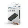 GEMBIRD EE2280-U3C-03 externý box na SSD M.2 NVMe/SATA, USB 3.1 Gen 2 (10 Gbit/s), USB Type-C, RGB, hliník