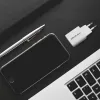 QOLTEC Nabíjačka 50763 — interiérová AC rýchla nabíjačka 35W, USB-C PD 3.0 + USB-A, 5–20V, biela