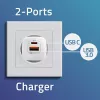 QOLTEC Nabíjačka 50763 — interiérová AC rýchla nabíjačka 35W, USB-C PD 3.0 + USB-A, 5–20V, biela