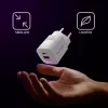 QOLTEC Nabíjačka 50763 — interiérová AC rýchla nabíjačka 35W, USB-C PD 3.0 + USB-A, 5–20V, biela
