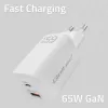 Qoltec 50765 nabíjačka GaN ULTRA 65 W, 1× USB-C PD + 1× USB-A QC 3.0, 5–20 V, pre 2 zariadenia, biela
