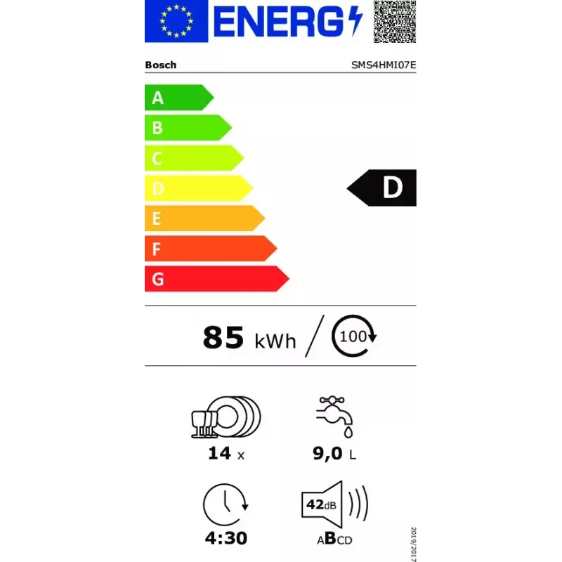 Bosch Serie 4 SMS4HMI07E Umývačka riadu voľne stojaca 14 súprav riadu