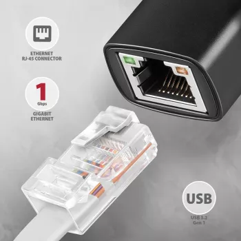 Axagon ADE-ARC USB-C 3.2 Gen 1 - Gigabit Ethernet adaptér, Realtek 8153
