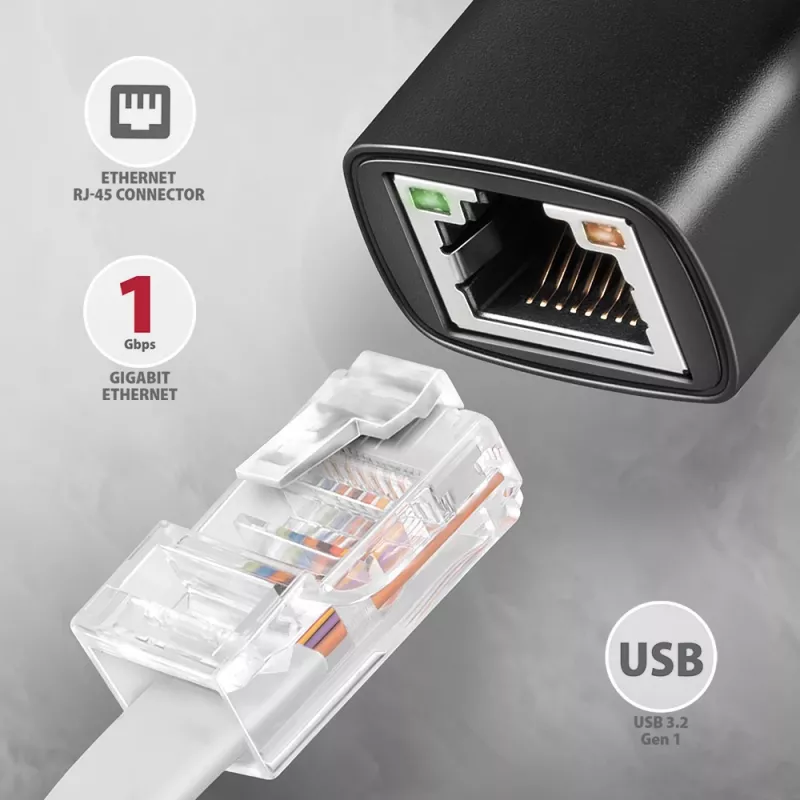 Axagon ADE-ARC USB-C 3.2 Gen 1 - Gigabit Ethernet adaptér, Realtek 8153