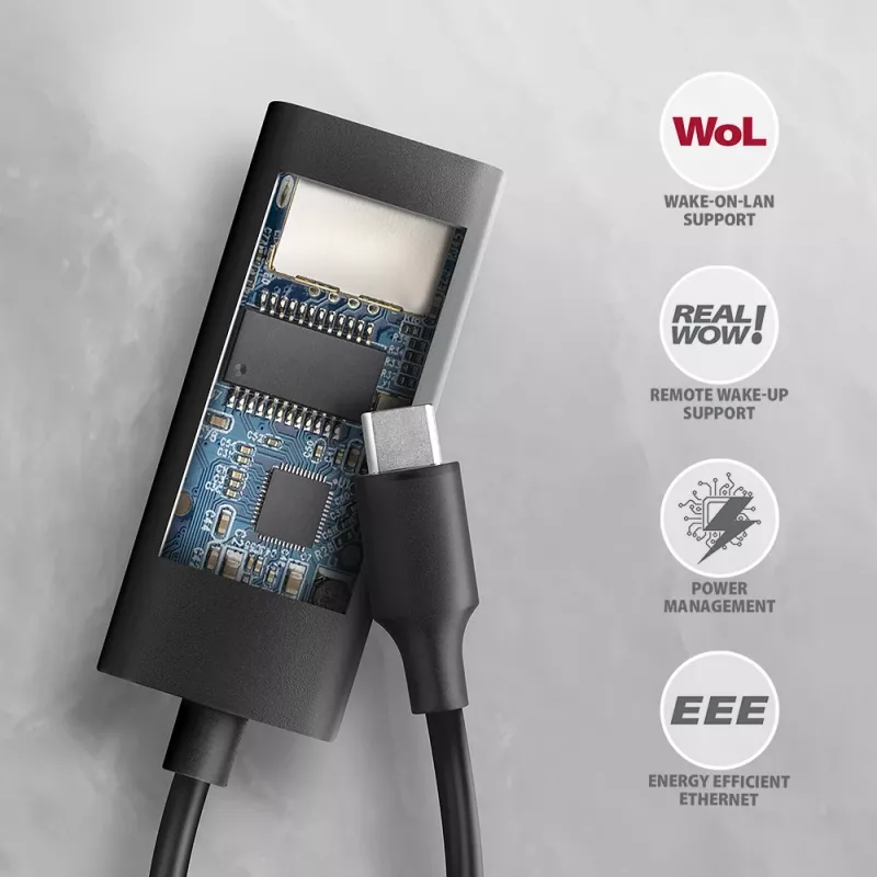 Axagon ADE-ARC USB-C 3.2 Gen 1 - Gigabit Ethernet adaptér, Realtek 8153