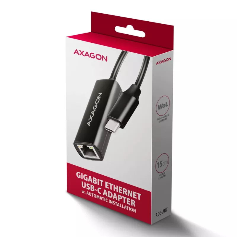 Axagon ADE-ARC USB-C 3.2 Gen 1 - Gigabit Ethernet adaptér, Realtek 8153