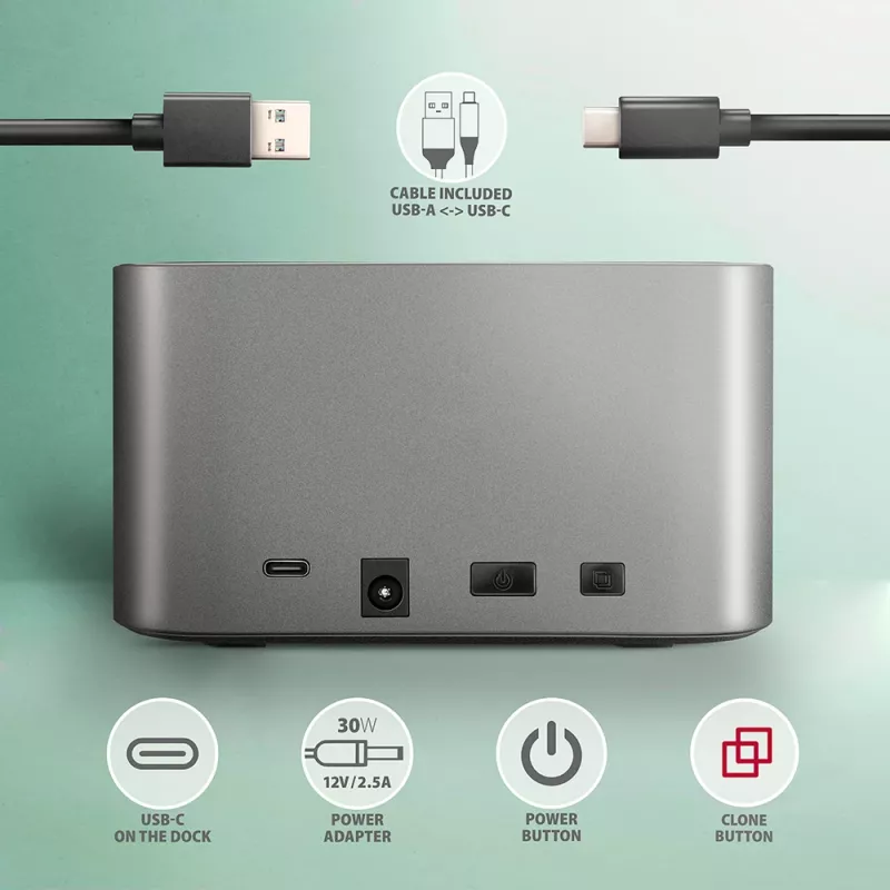 Axagon ADSA-DC SuperSpeed USB DUAL 2.5 palca/3.5 palca HDD/SSD DUAL dok