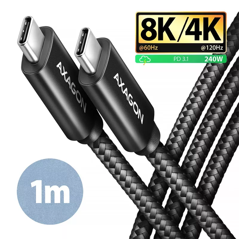 USB kábel Axagon BUCM4X-CM10AB USB4 Gen 3x2 1m čierny