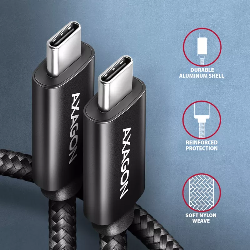 USB kábel Axagon BUCM4X-CM10AB USB4 Gen 3x2 1m čierny