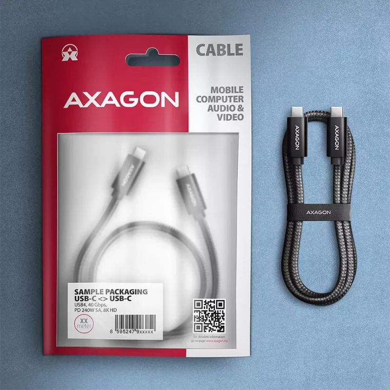 USB kábel Axagon BUCM4X-CM10AB USB4 Gen 3x2 1m čierny