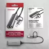 Axagon ADE-TXCA USB-C + USB-A 3.2 Gen 1 - Gigabit Ethernet adaptér, Asix AX88179