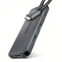Axagon HMC-5H8K USB 5Gbps hub 2x USB-A USB-C HDMI 8k/30Hz PD 100W kábel USB-C káblový USB 3.2 Gen 1 (3.1 Gen 1) Type-C sivý