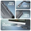 Axagon HMC-5H8K USB 5Gbps hub 2x USB-A USB-C HDMI 8k/30Hz PD 100W kábel USB-C káblový USB 3.2 Gen 1 (3.1 Gen 1) Type-C sivý
