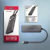 Axagon HMC-5H8K USB 5Gbps hub 2x USB-A USB-C HDMI 8k/30Hz PD 100W kábel USB-C káblový USB 3.2 Gen 1 (3.1 Gen 1) Type-C sivý