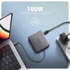 Axagon HMC-5HL USB 5Gbps hub, 2x USB-A, HDMI 4K/60Hz, RJ-45, PD 100W, 20cm USB-C kábel