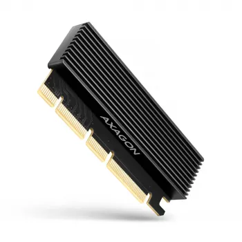 Axagon PCEM2-XS PCIe x16 - M.2 NVMe M-Key adaptér, s pasívnym hliníkovým chladičom