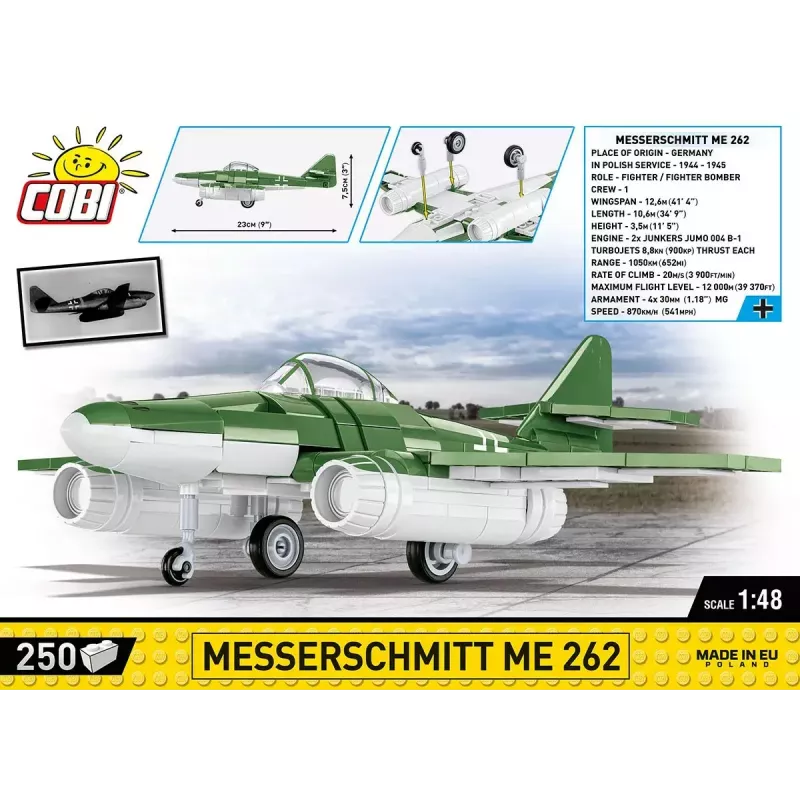 Stavebnica Cobi Messerschmitt Me 262 modelová stavebnica 500 dielov
