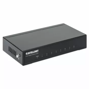 Intellinet 8-portový Gigabit Ethernet switch, veľkosť na stôl, kovové puzdro, IEEE 802.3az (Energy Efficient Ethernet)