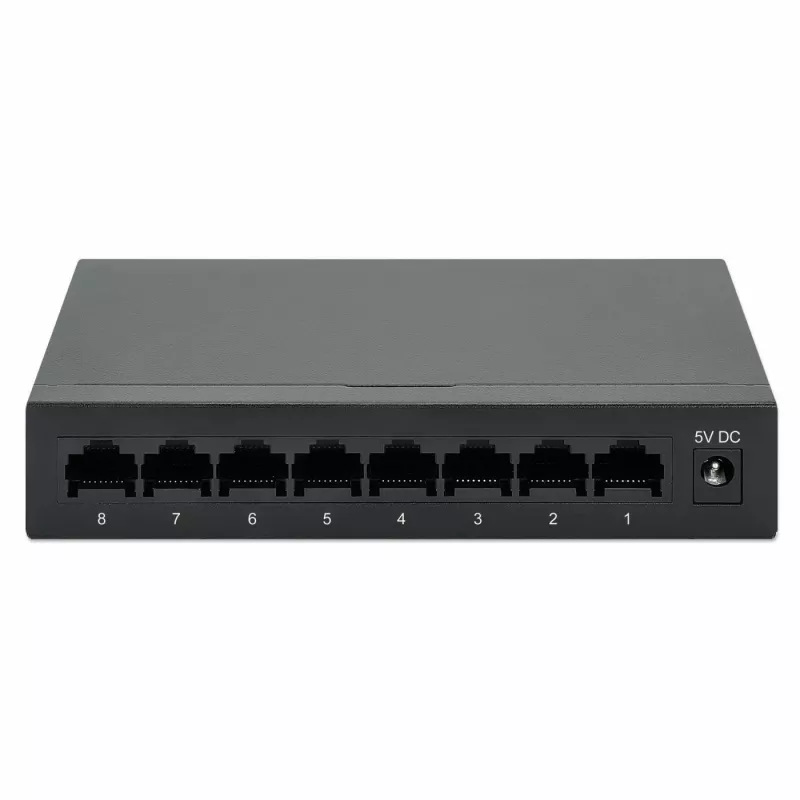 Intellinet 8-portový Gigabit Ethernet switch, veľkosť na stôl, kovové puzdro, IEEE 802.3az (Energy Efficient Ethernet)