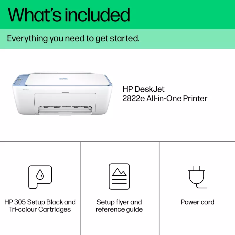 HP DeskJet 2822e bezdrôtová 3-in-1 farebná tlačiareň, Instant Ink; kopírovanie, skenovanie