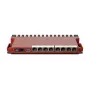 Káblový router MikroTik L009UiGS-RM — 8x RJ-45, 2,5 Gigabit Ethernet, 1x SFP, 1x USB, 800 MHz CPU, 512 MB RAM, červená