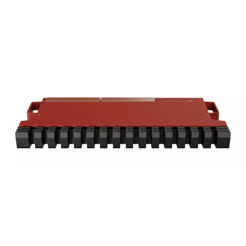 Káblový router MikroTik L009UiGS-RM — 8x RJ-45, 2,5 Gigabit Ethernet, 1x SFP, 1x USB, 800 MHz CPU, 512 MB RAM, červený