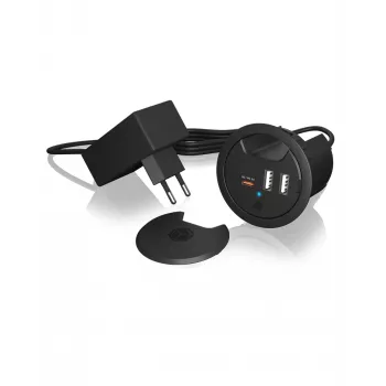 ICY BOX USB nabíjačka do stola s Power Delivery & Quick Charge