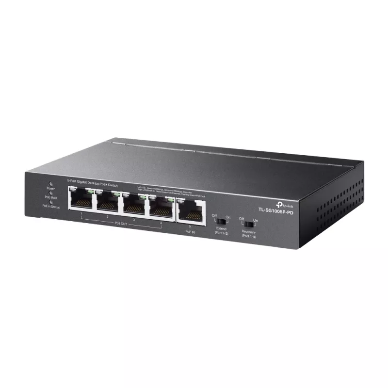 TP-Link TL-SG1005P-PD sieťový switch Gigabit Ethernet (10/100/1000) Power over Ethernet (PoE) čierna