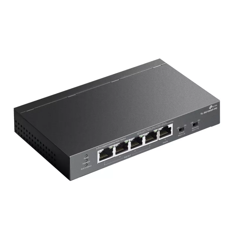 TP-Link TL-SG1005P-PD sieťový switch Gigabit Ethernet (10/100/1000) Power over Ethernet (PoE) čierna