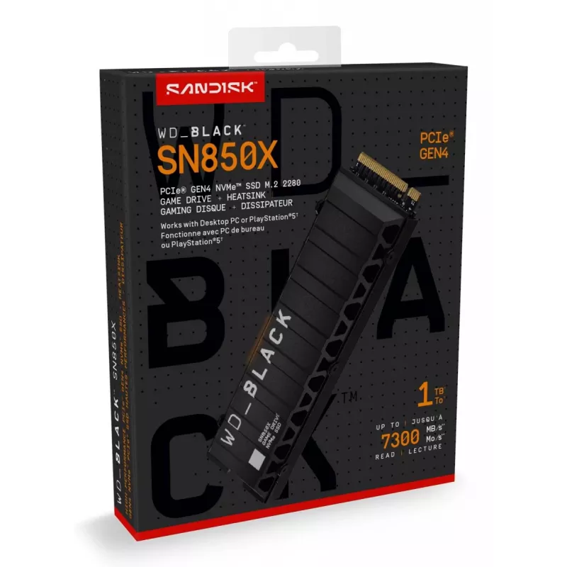 WESTERN DIGITAL SSD - WD_Black SN850X - 1 TB - PCIe Gen4 x4 - M.2 2280 - s chladičom