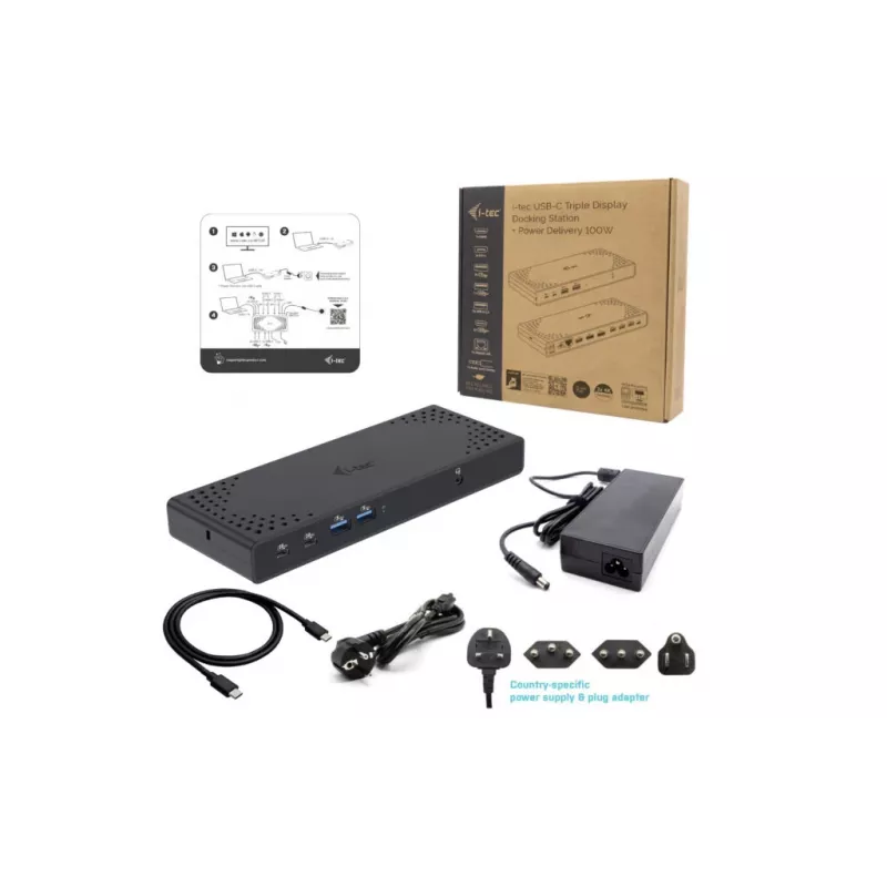 i-tec USB-C Triple Display Docking Station Gen 2 Power Delivery 100W káblová 3.2