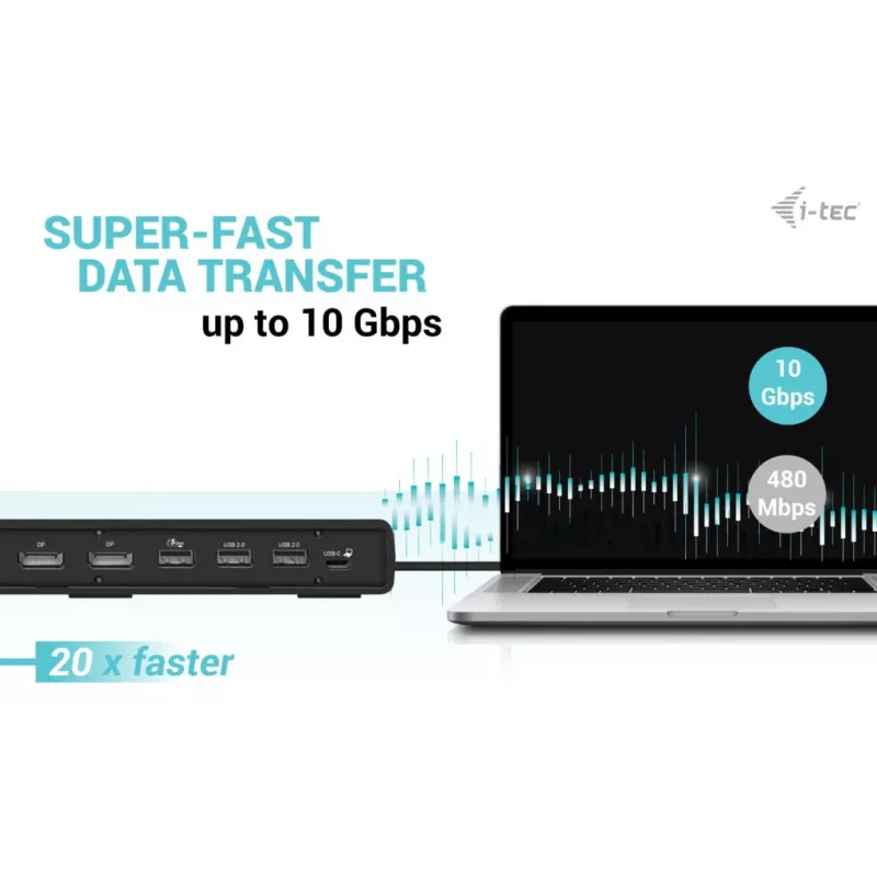 i-tec USB-C Triple Display Docking Station Gen 2 Power Delivery 100W káblová 3.2