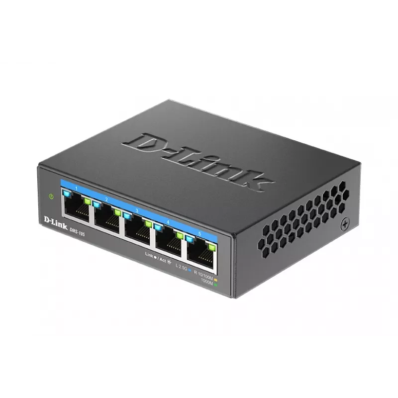 D-Link 5-port 2.5G Multi-Gigabit Desktop Switch unmanaged L2 5x2.5G porty