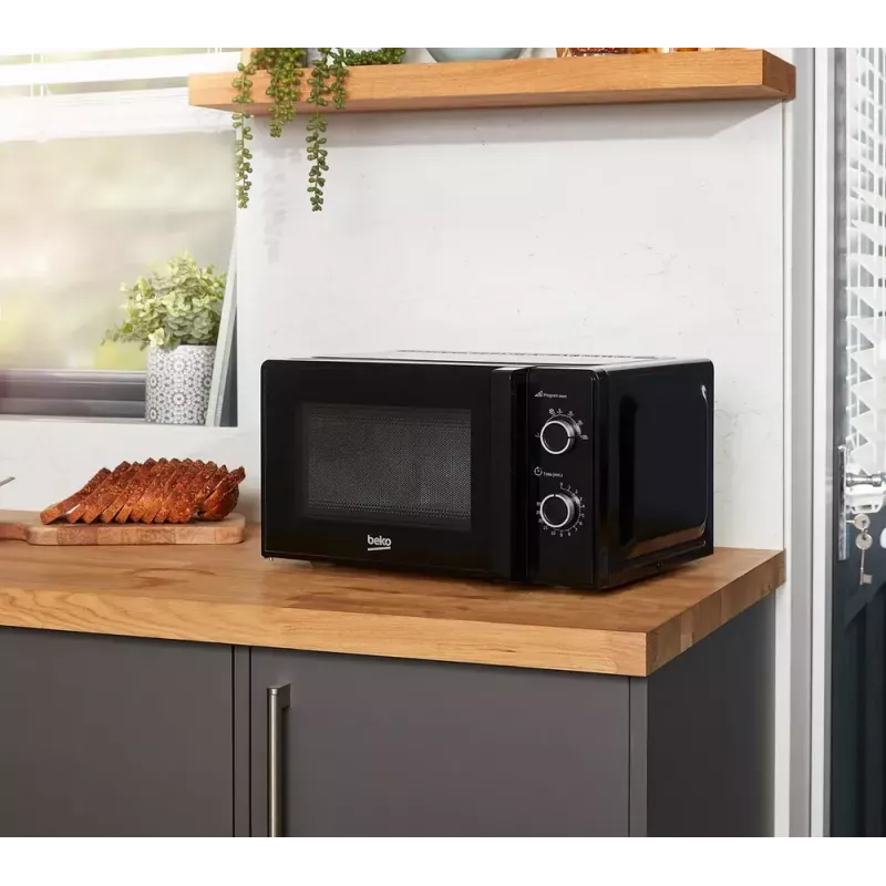 Beko MOC20100WFB mikrovlnná rúra solo, 700 W, 20 l, otočný tanier 24,5 cm, mechanické ovládanie, biela