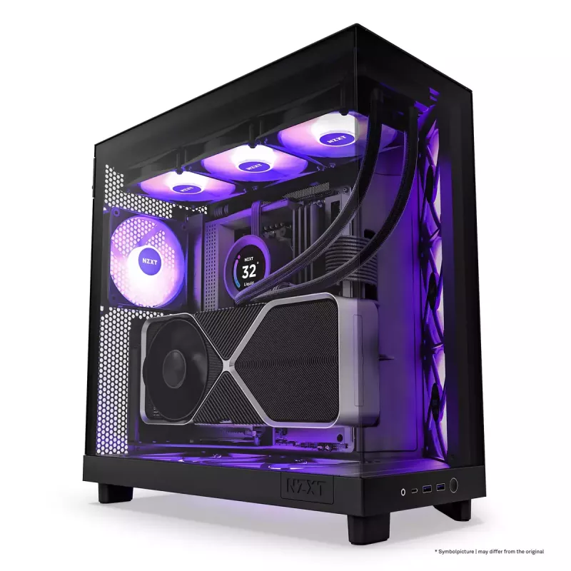 PC skriňa NZXT H6 Air Flow Midi Tower čierna