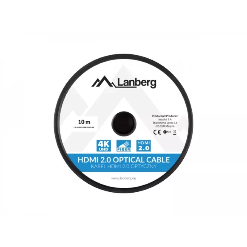 LANBERG HDMI kábel M/m V2.0 Optical Aoc - 10m čierny