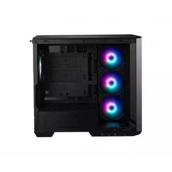 PC skriňa MSI MAG PANO M100R PZ Micro Tower čierna — microATX/ITX, bočné okno, Multi-LED, 39 cm GPU, USB-C
