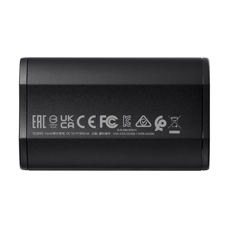 Prenosný SSD ADATA SD810 500 GB — USB Type-C, USB 3.2 Gen 2x2, 2000 MB/s, IP68, hliník, čierny