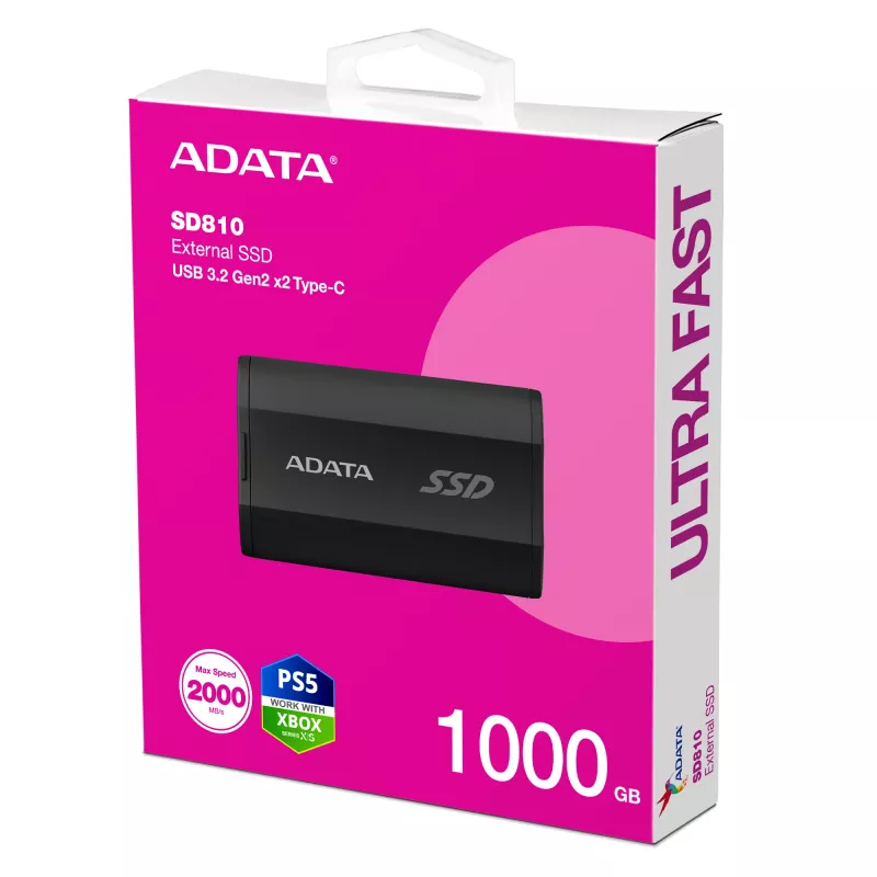 Externý SSD ADATA SD810 1 TB (1000 GB) USB 3.2 Gen 2x2, 2000 MB/s, IP68, hliníkové puzdro