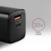 Nástenná nabíjačka Axagon ACU-PQ20 QC3.0 PD Type-C 20W čierna